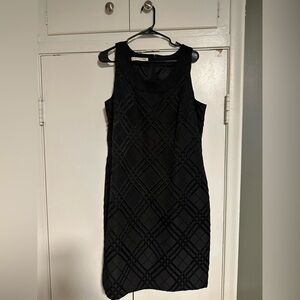 Evan Picone Black Textured Sheath Dress Size 16